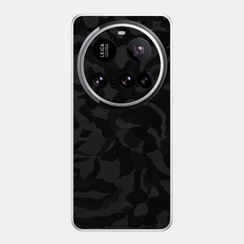 Black Camo Glass Back