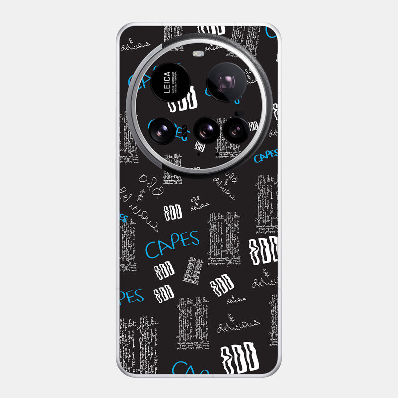 Black Scribble Glass Back