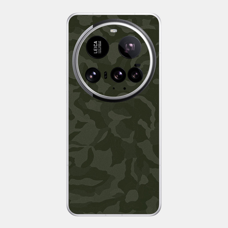 Green Camo Glass Back