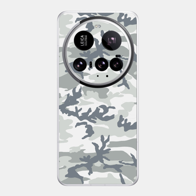 Snow Camo Glass Back
