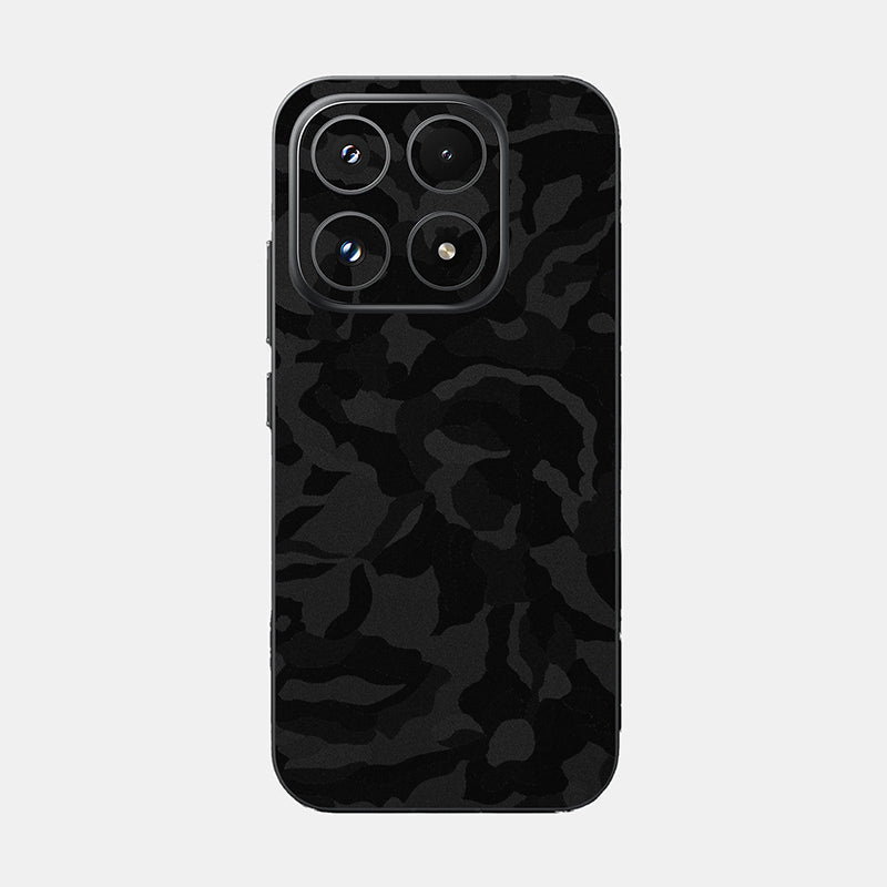 Black Camo Glass Back