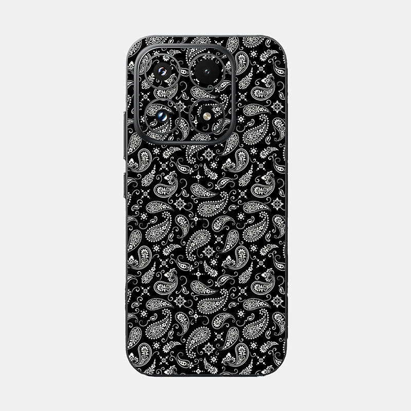 Black Paisley Glass Back