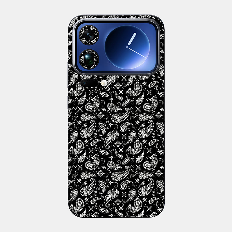 Black Paisley Glass Back
