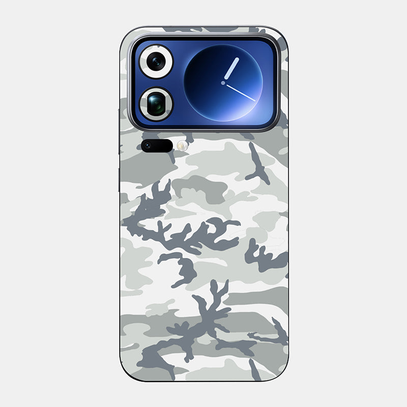 Snow Camo Glass Back