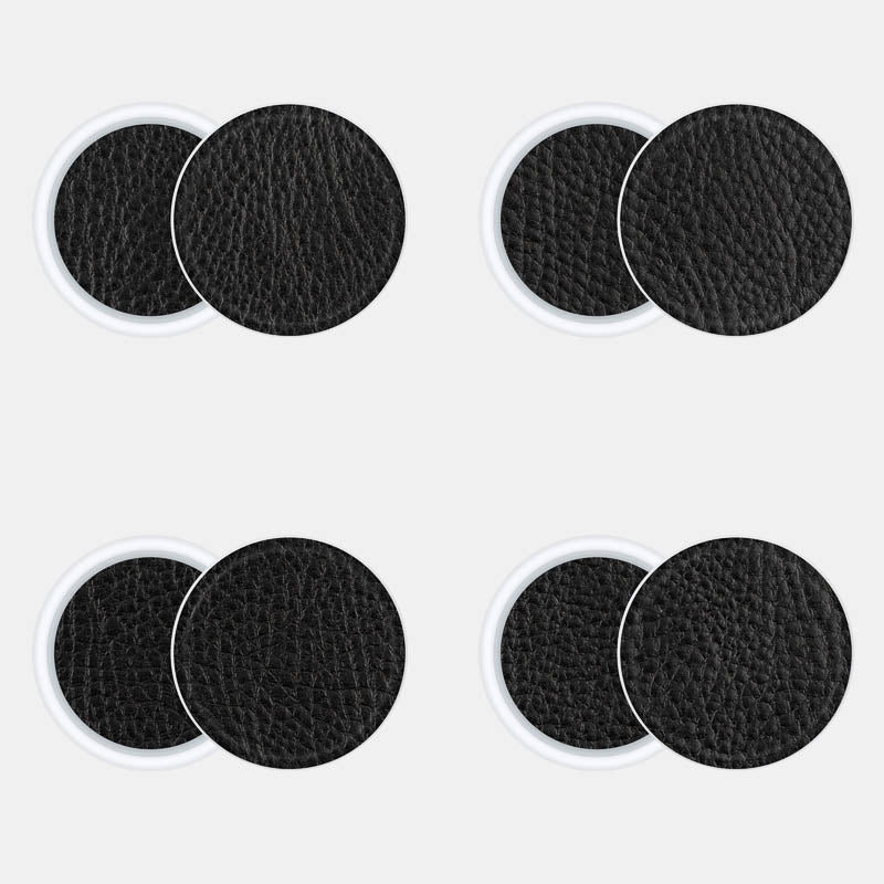 Black Leather Pack of 4