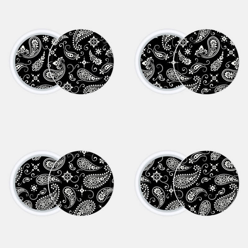 Black Paisley Pack of 4