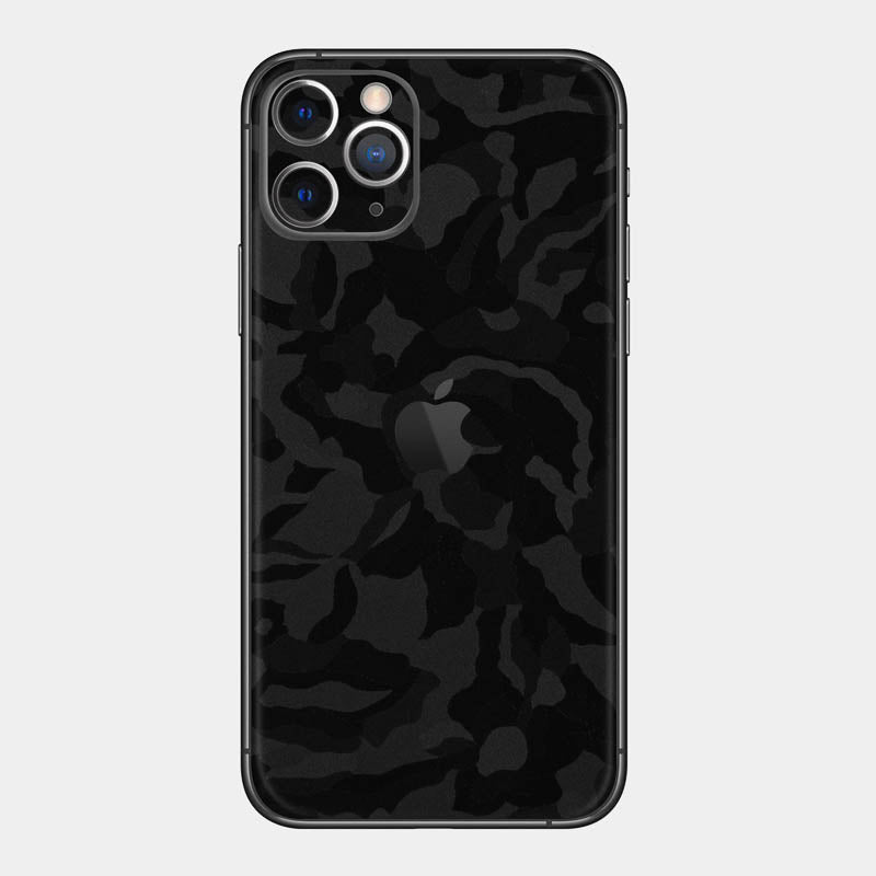 Black Camo Glass Back