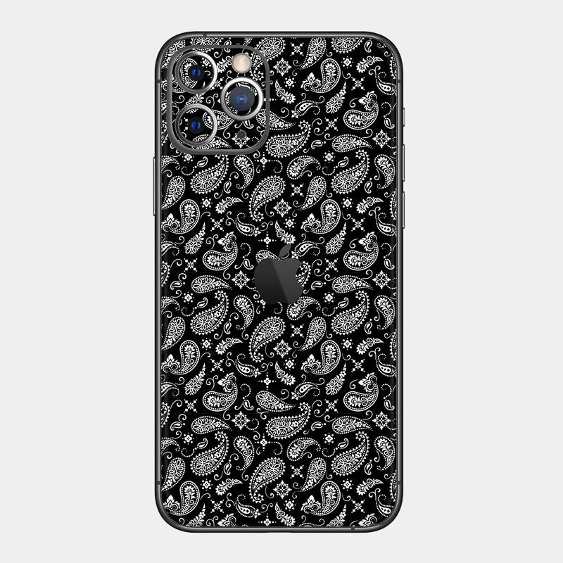 Black Paisley Glass Back