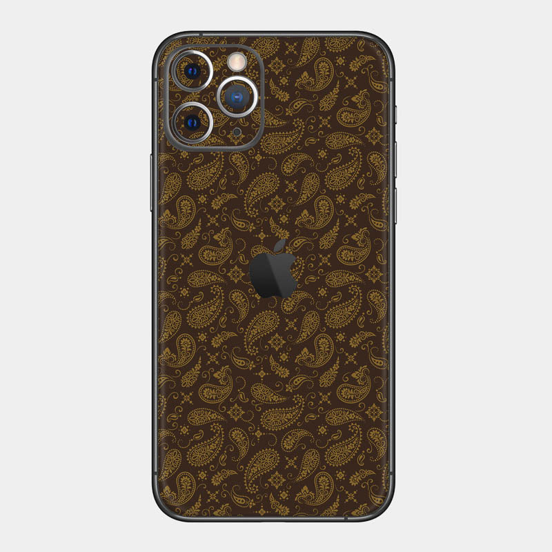 Brown Paisley Glass Back