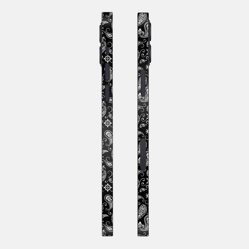 Black Paisley Glass Back