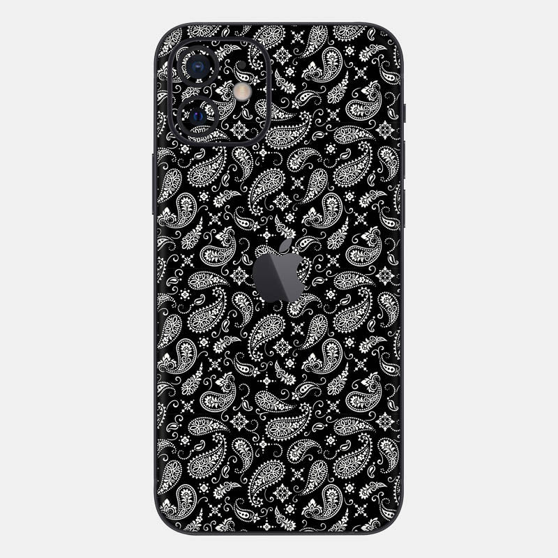 Black Paisley Glass Back