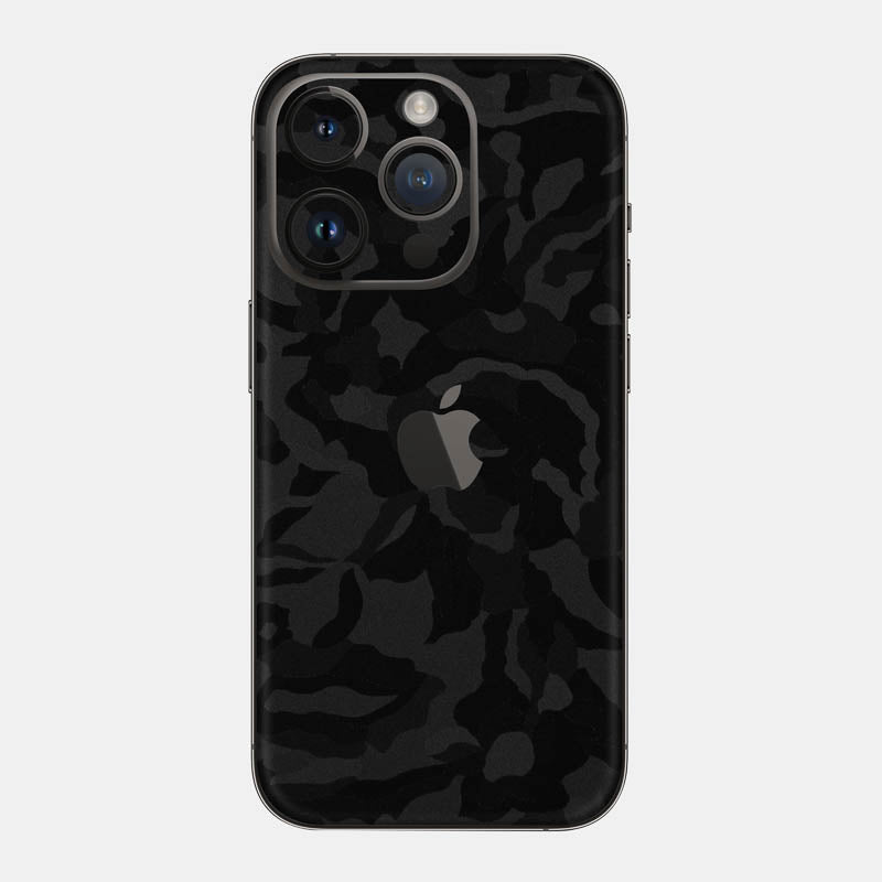 Black Camo Glass Back