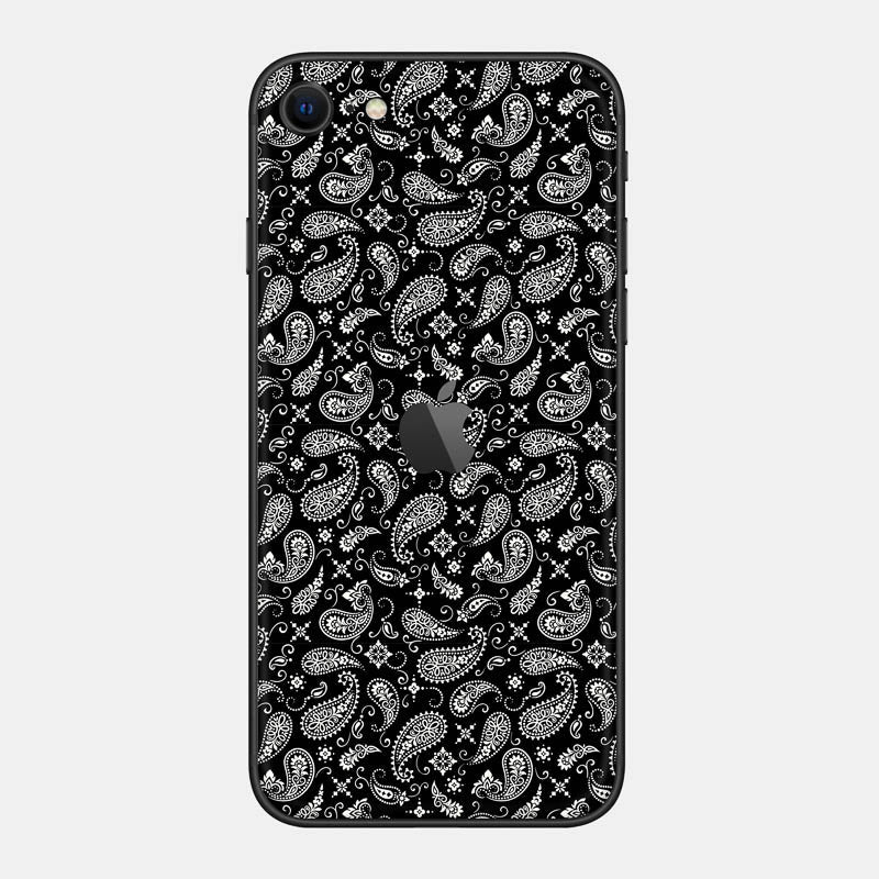 Black Paisley Glass Back