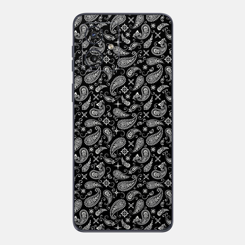 Black Paisley Glass Back