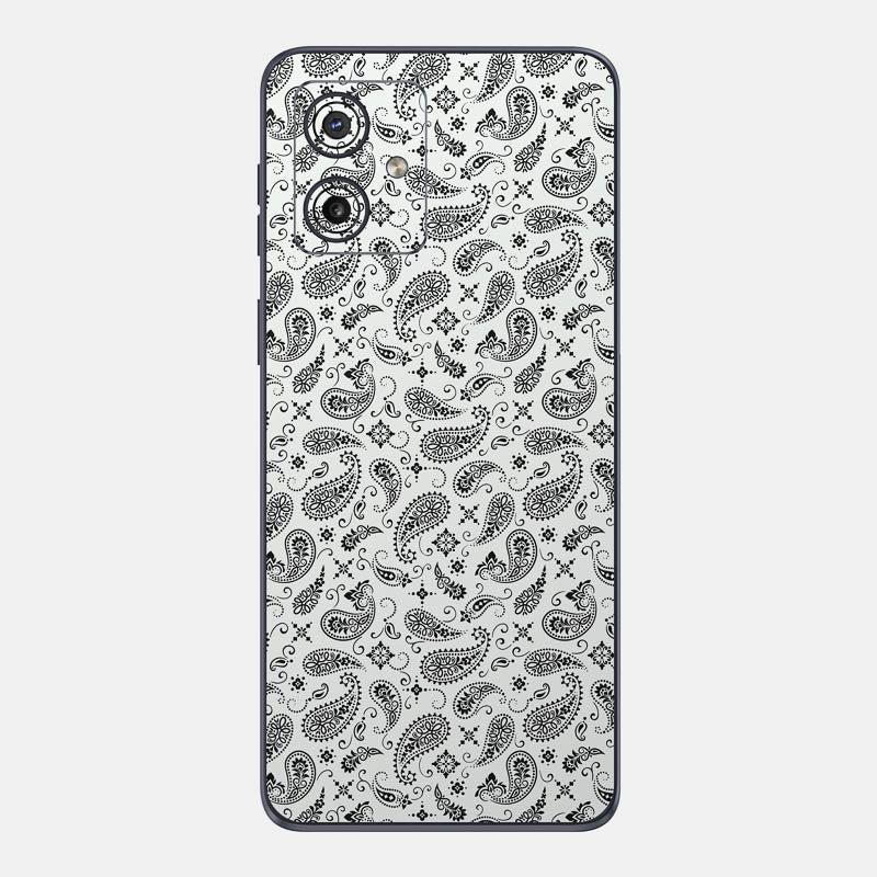 White Paisley Glass Back