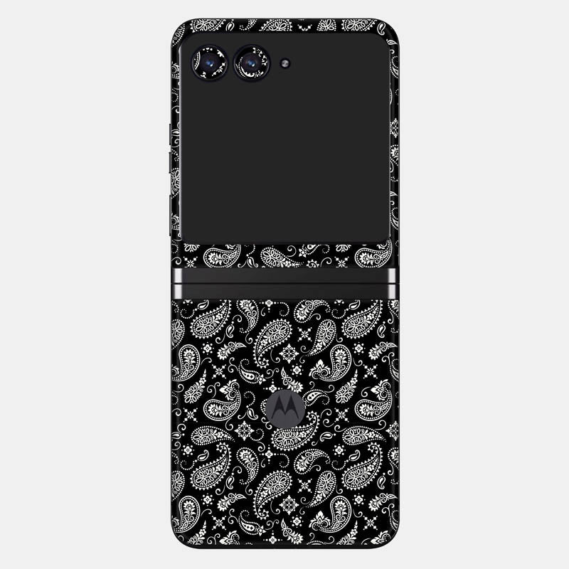 Black Paisley Glass Back
