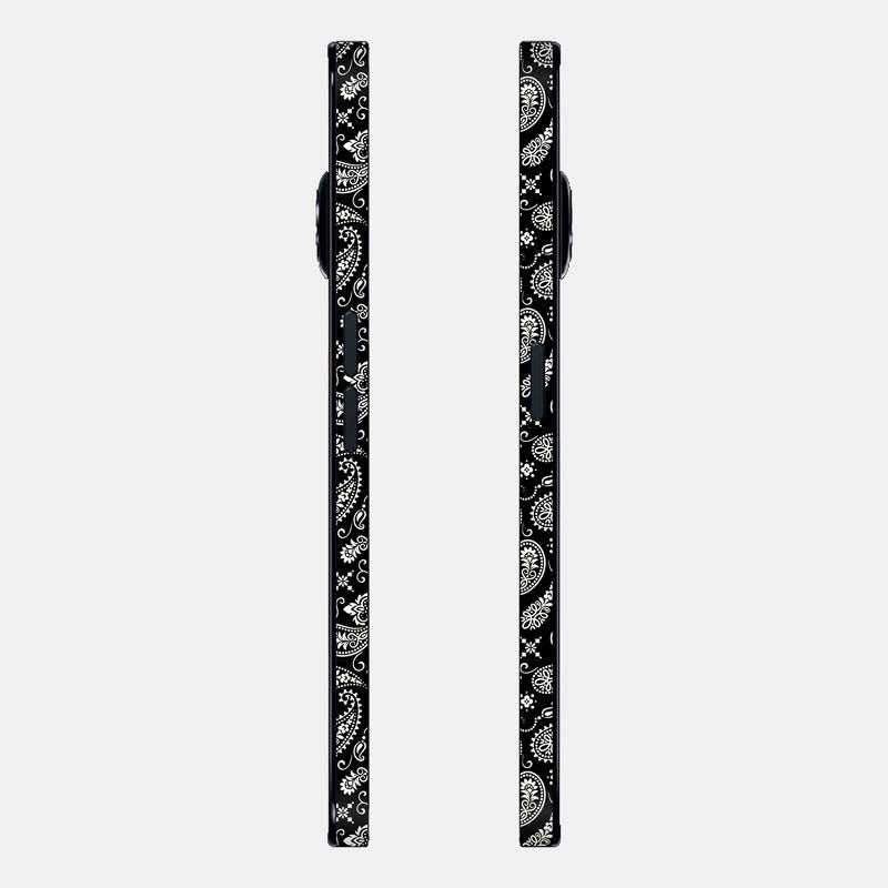 Black Paisley Glass Back