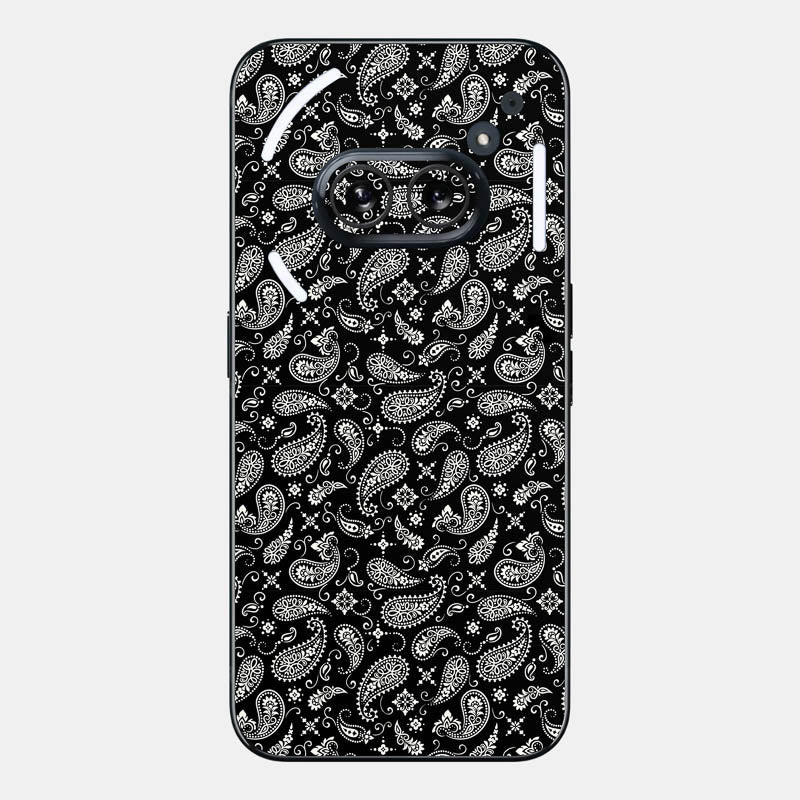 Black Paisley Glass Back