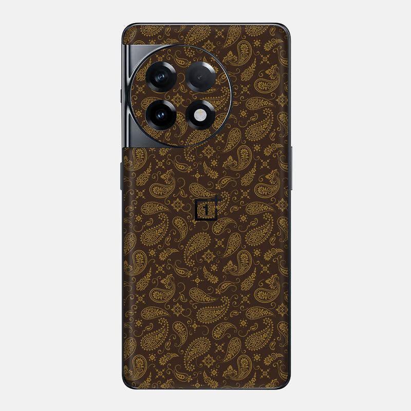Brown Paisley Glass Back