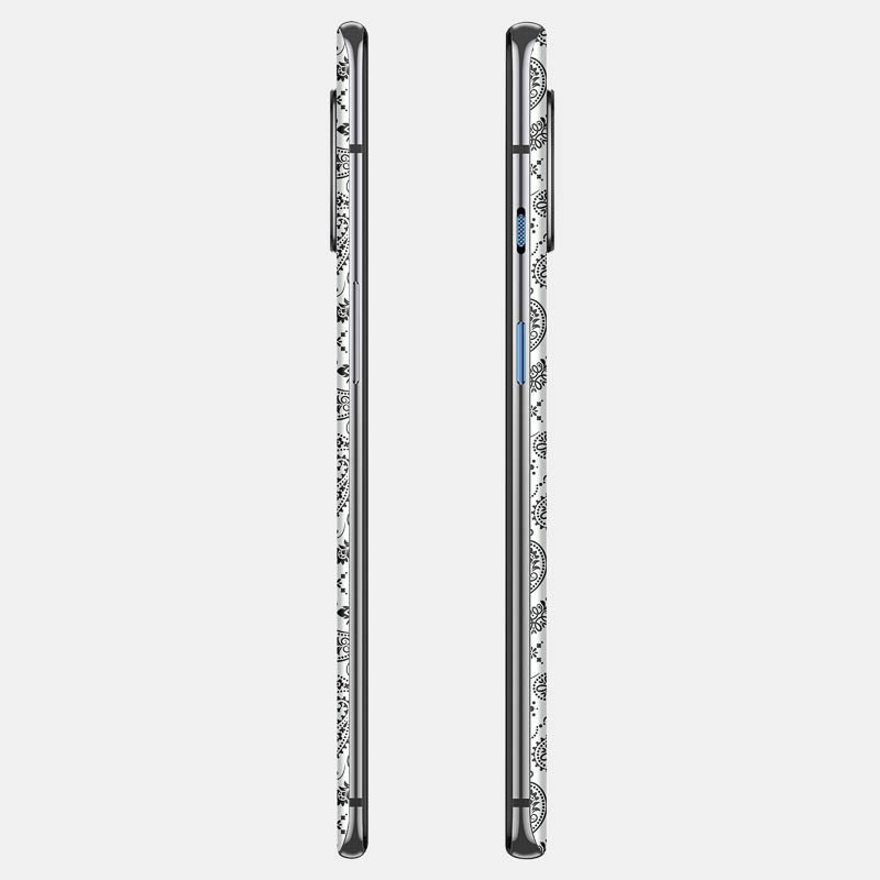 White Paisley Glass Back