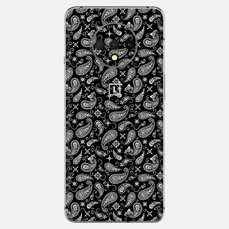 Black Paisley Glass Back