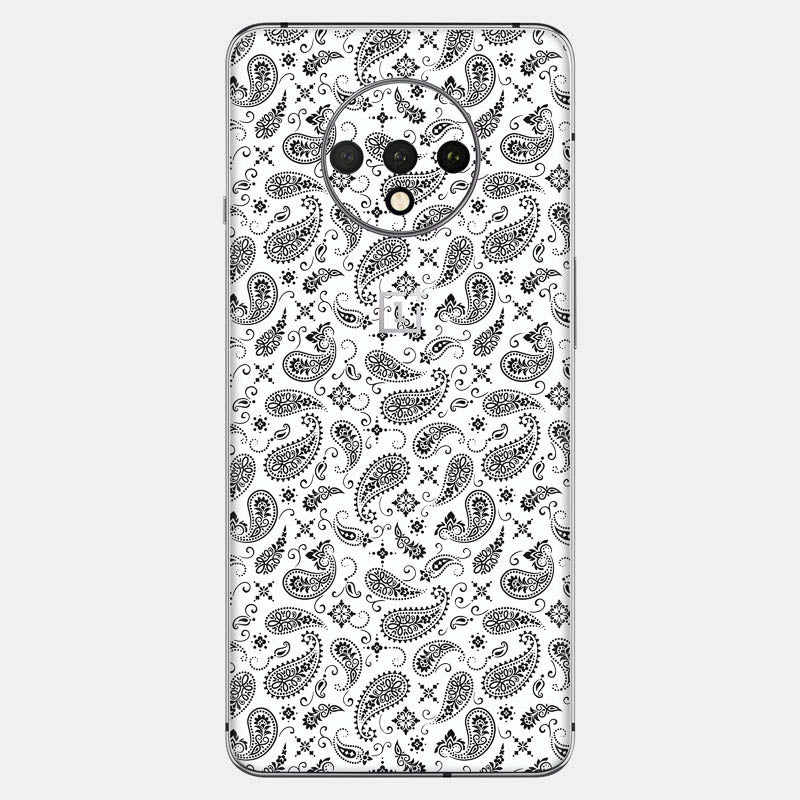 White Paisley Glass Back