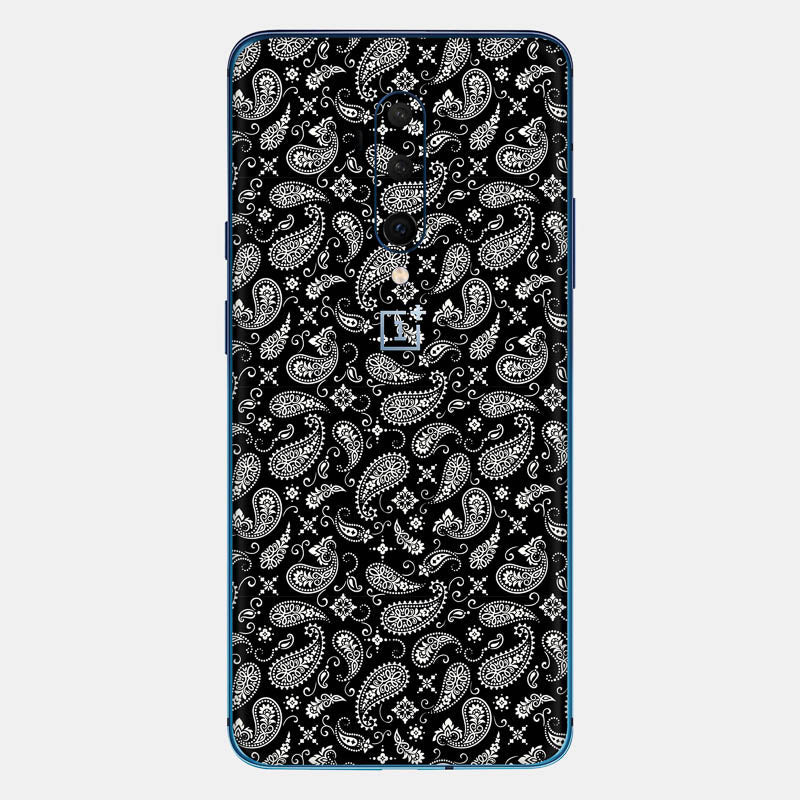 Black Paisley Glass Back