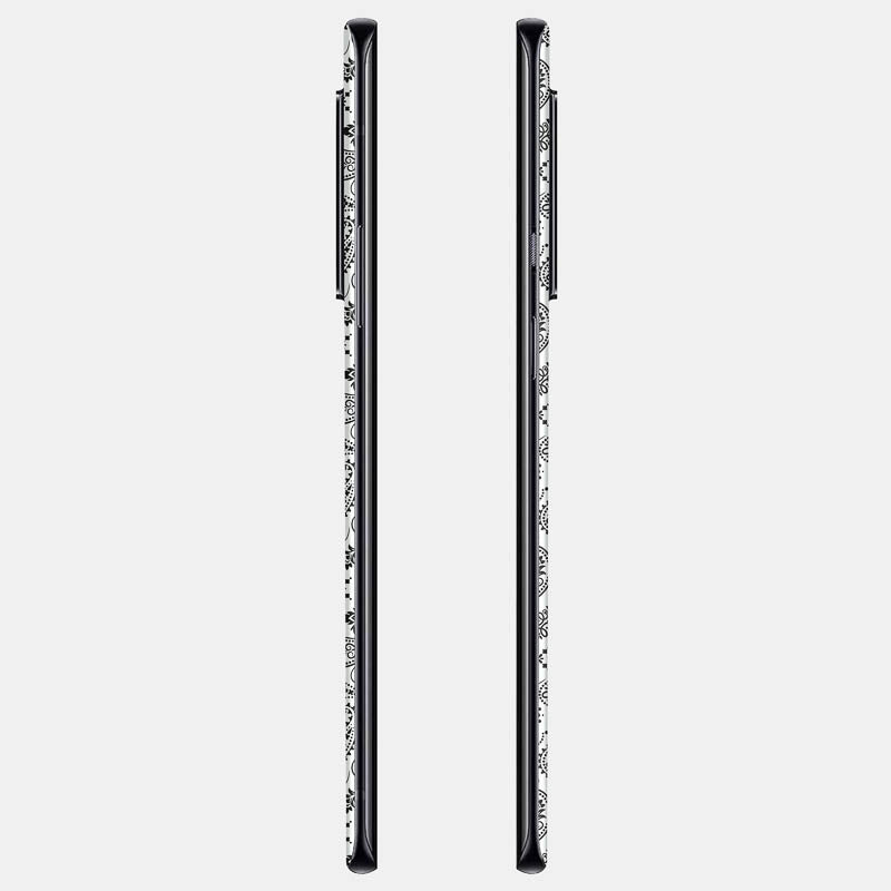 White Paisley Glass Back