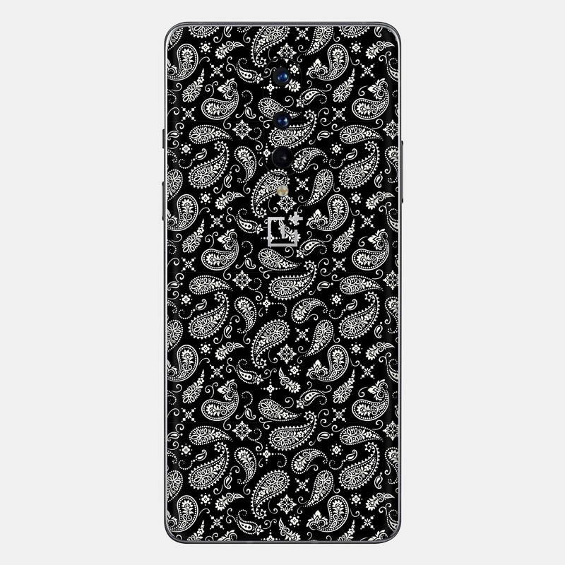 Black Paisley Glass Back