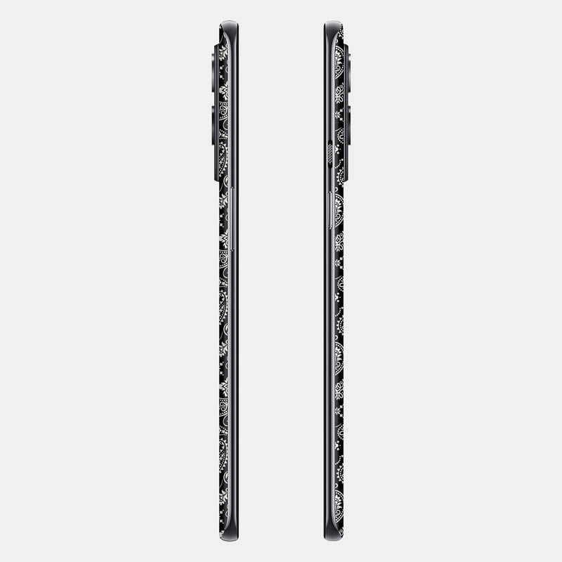 Black Paisley Glass Back