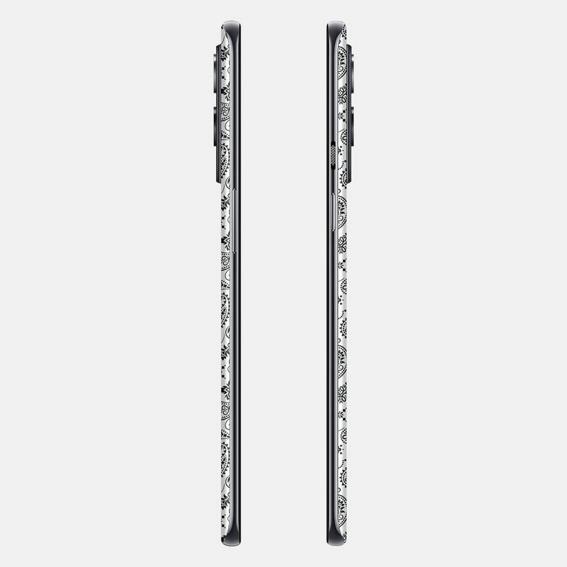 White Paisley Glass Back