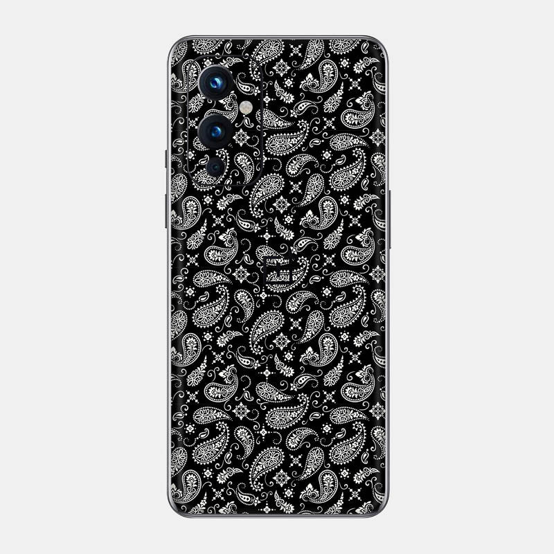 Black Paisley Glass Back