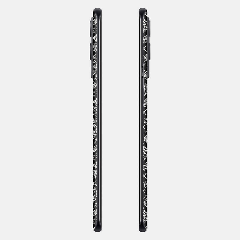 Black Paisley Glass Back