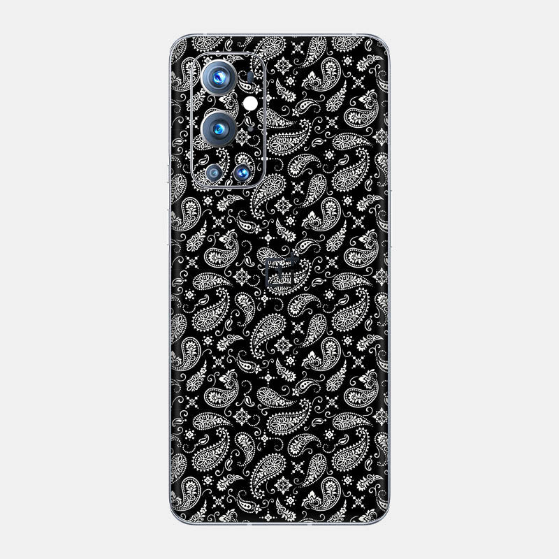 Black Paisley Glass Back