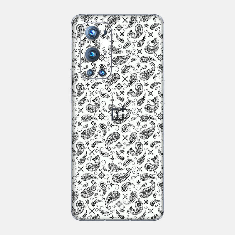 White Paisley Glass Back