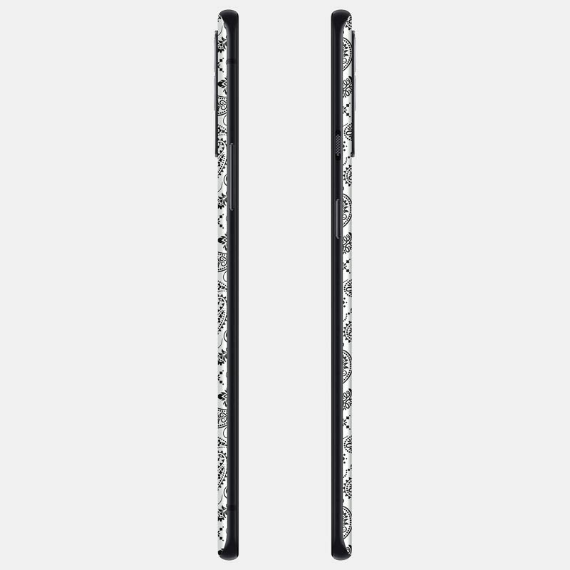 White Paisley Glass Back