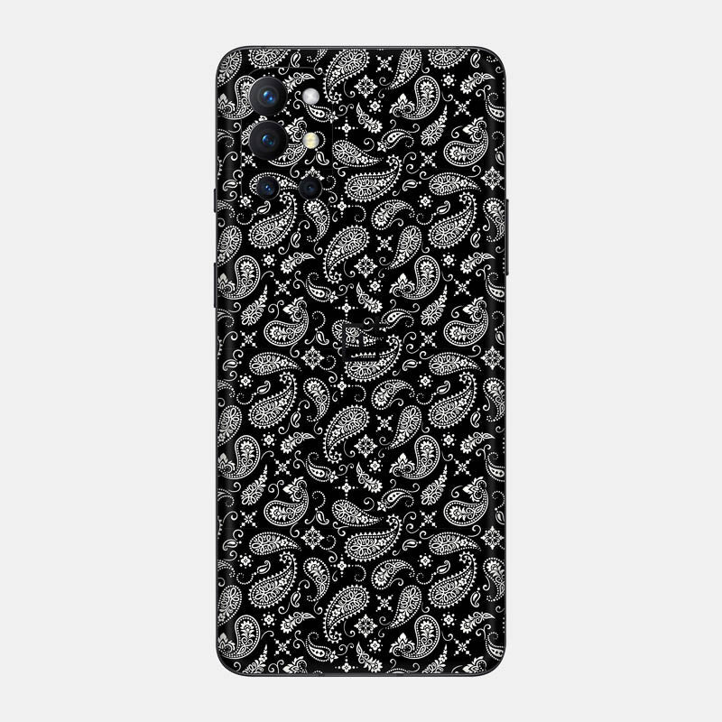 Black Paisley Glass Back
