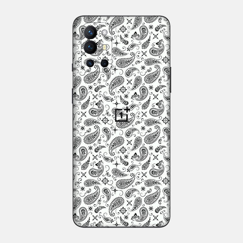 White Paisley Glass Back