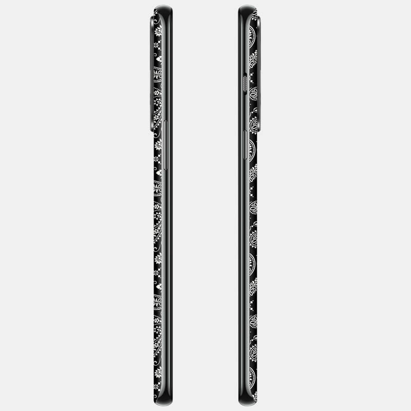 Black Paisley Glass Back