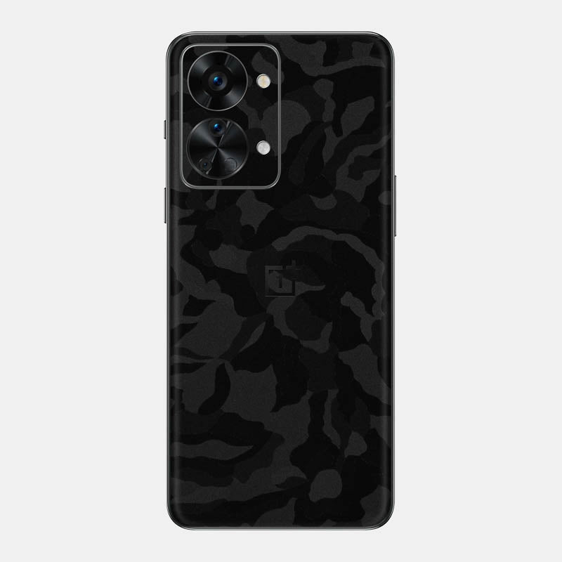 Black Camo Glass Back