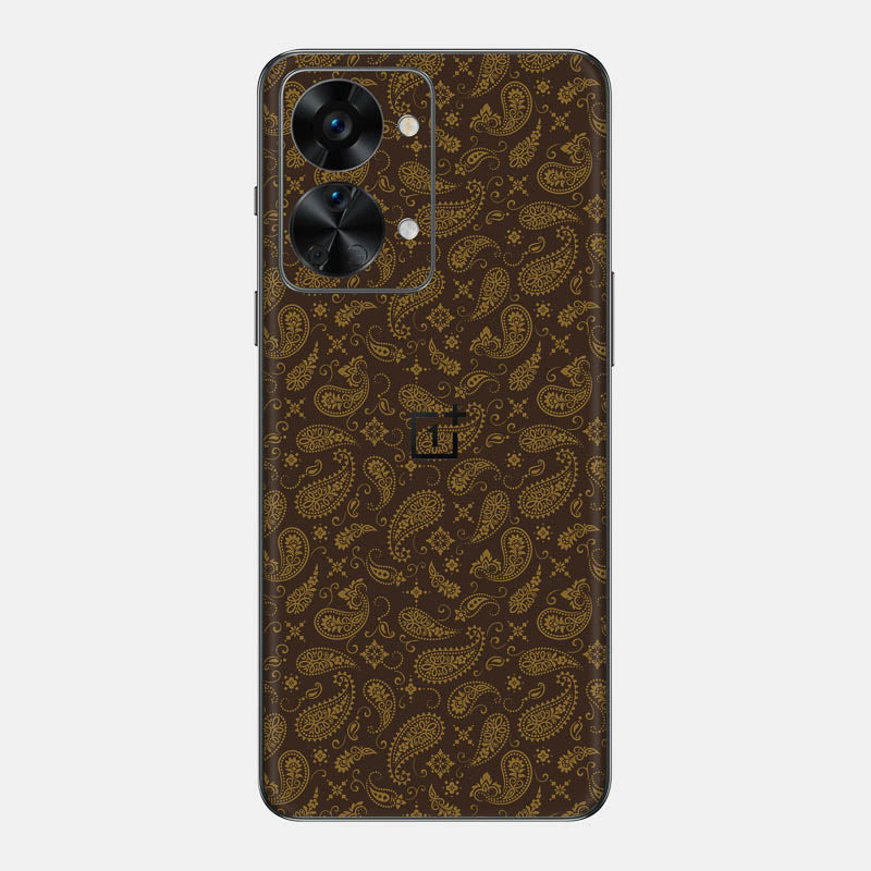 Brown Paisley Glass Back