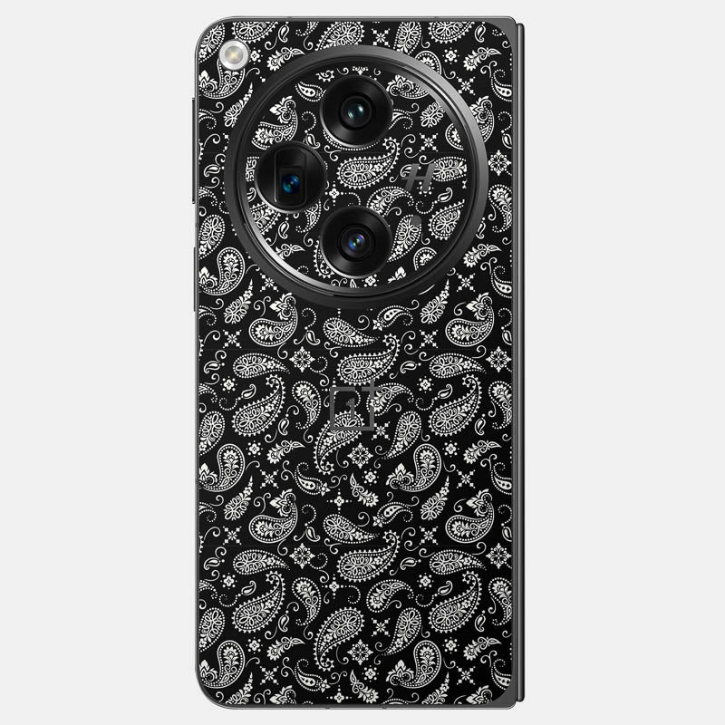 Black Paisley Glass Back