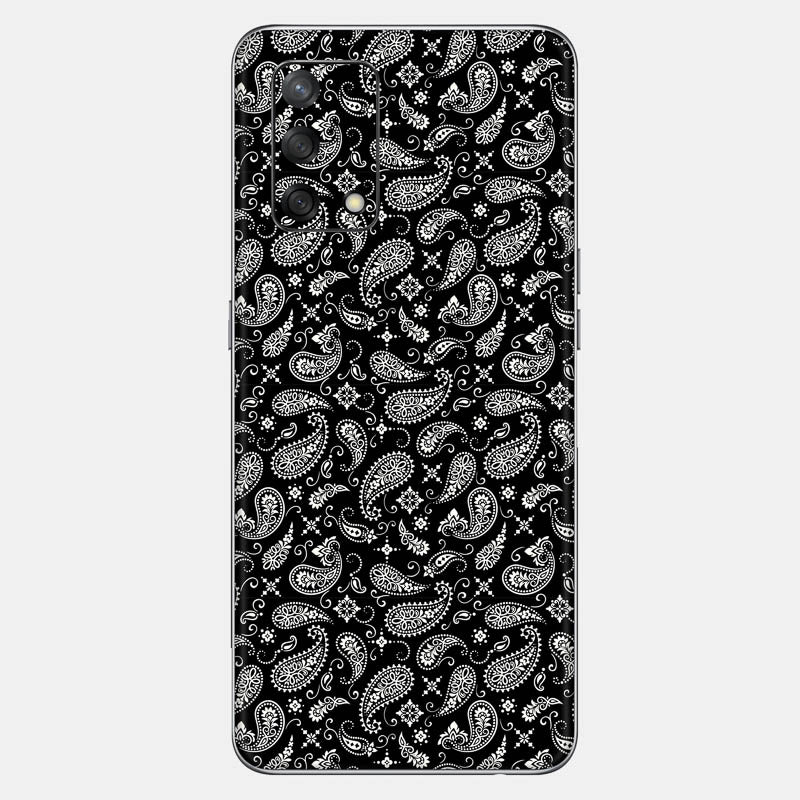 Black Paisley Glass Back