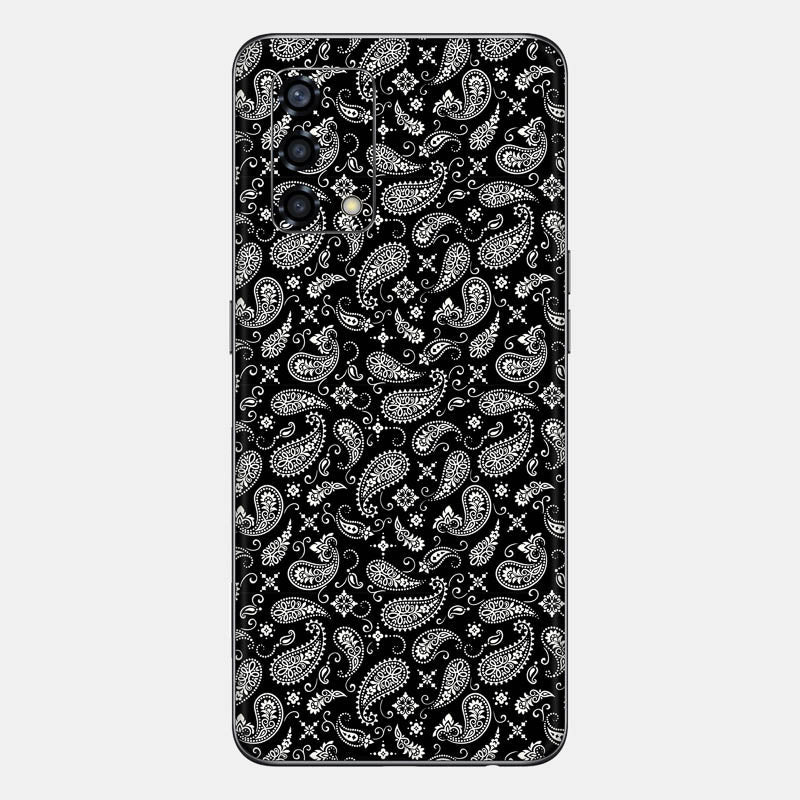 Black Paisley Glass Back