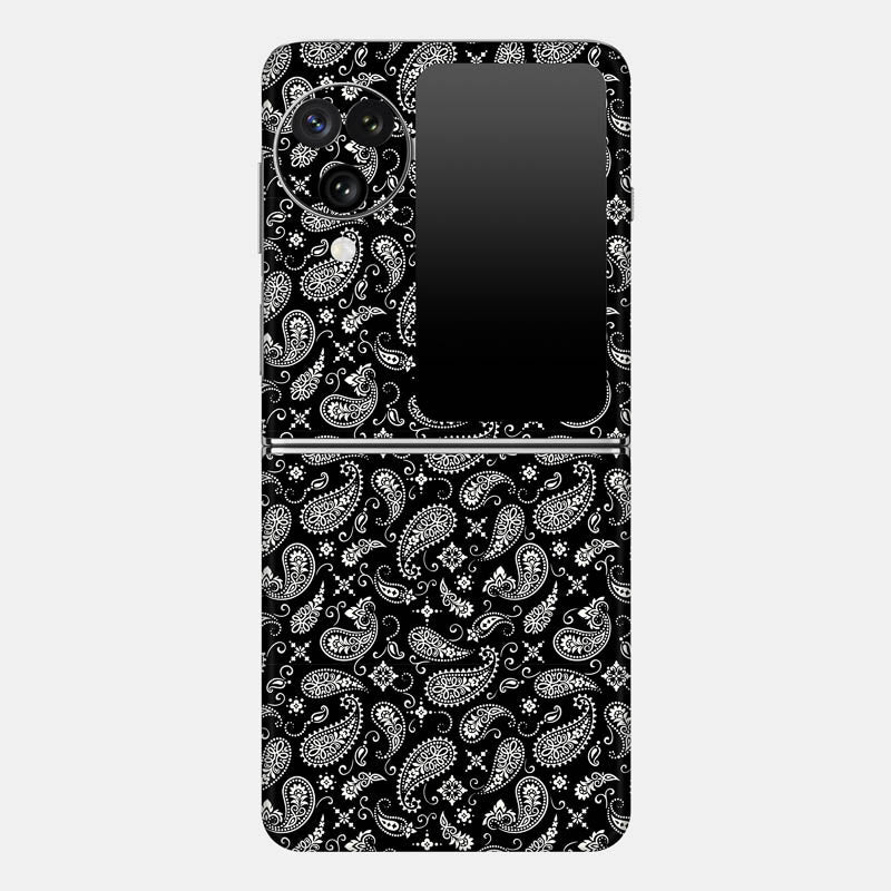 Black Paisley Glass Back