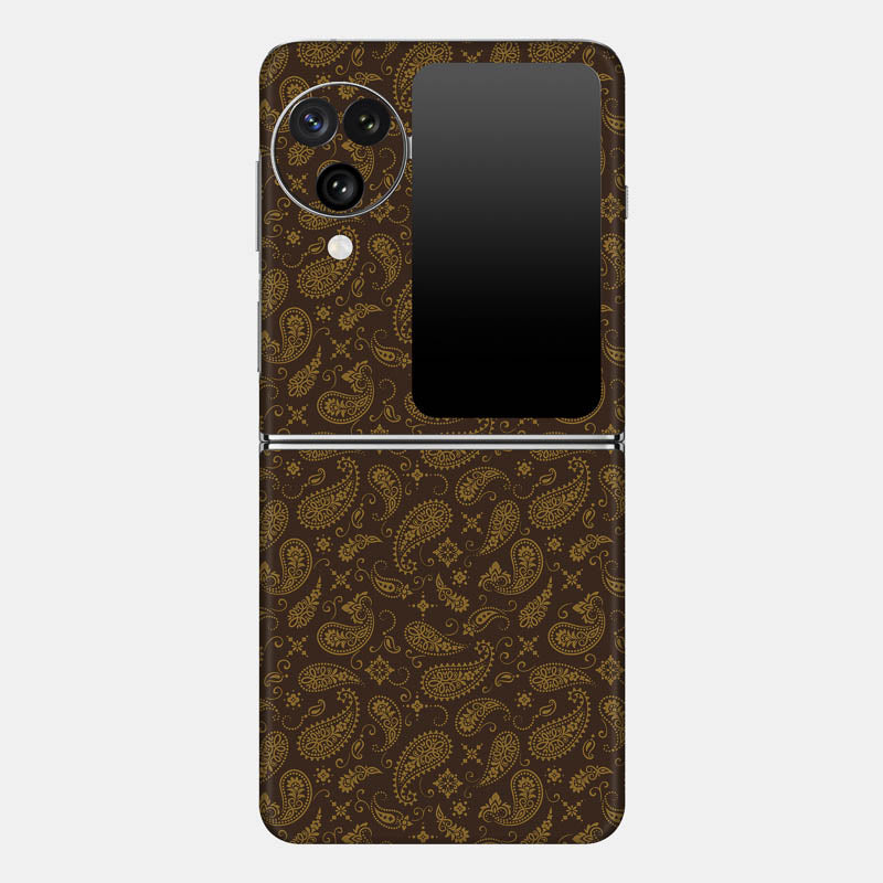 Brown Paisley Glass Back
