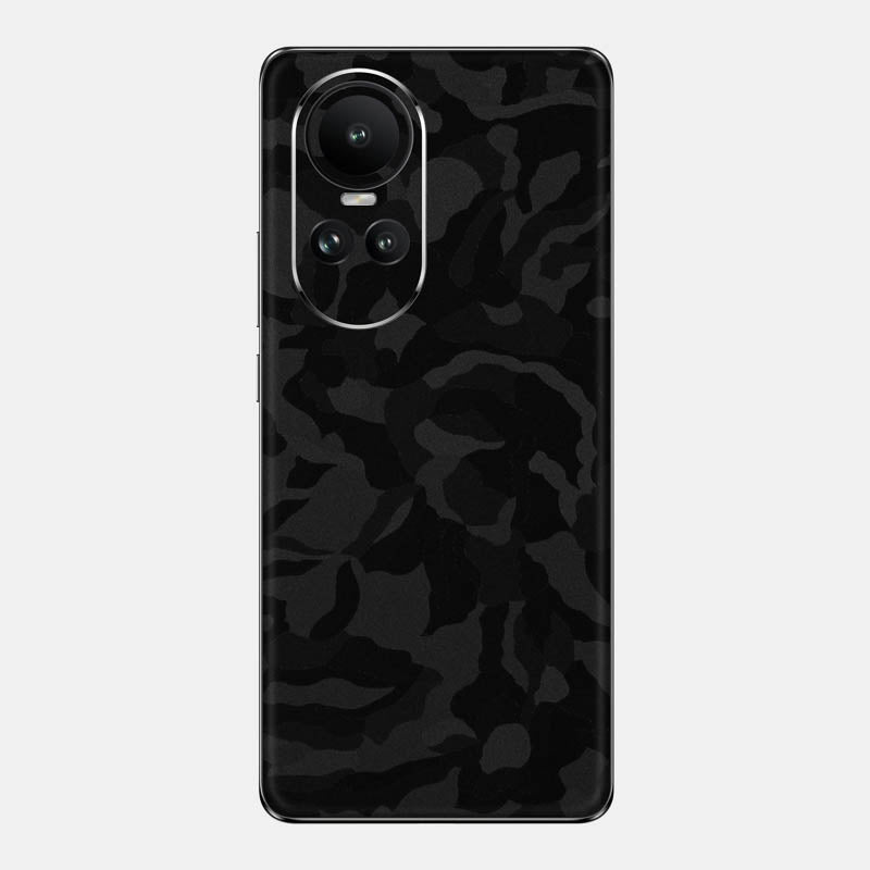 Black Camo Glass Back