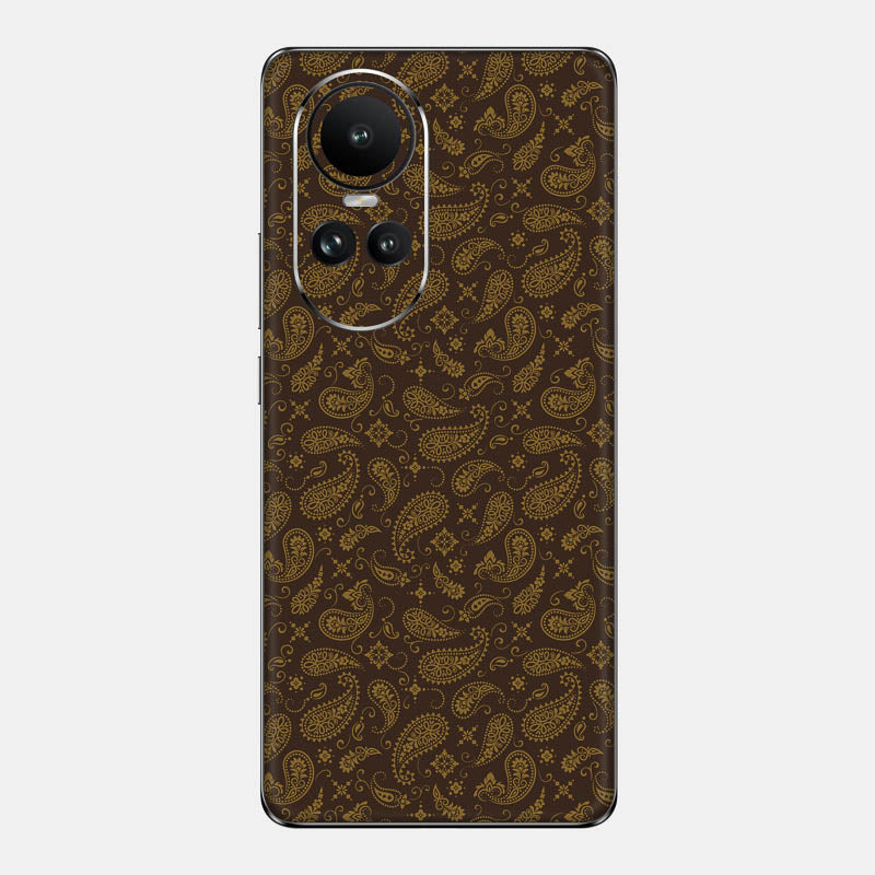 Brown Paisley Glass Back