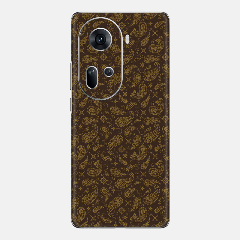 Brown Paisley Glass Back