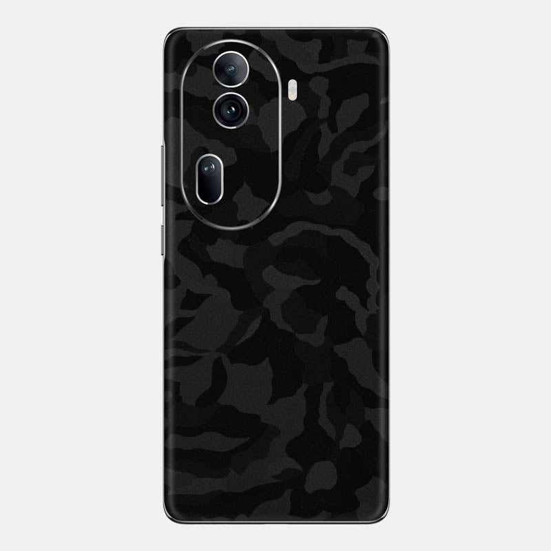 Black Camo Glass Back